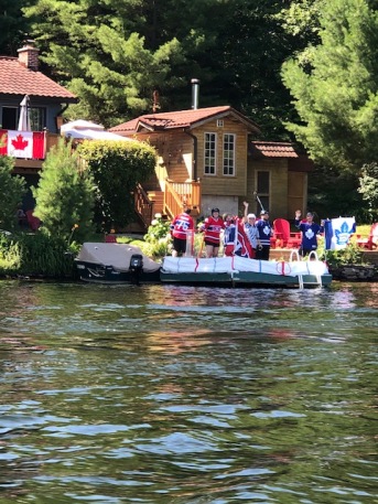 flotilla our newest cottagers go all out decorating their dock